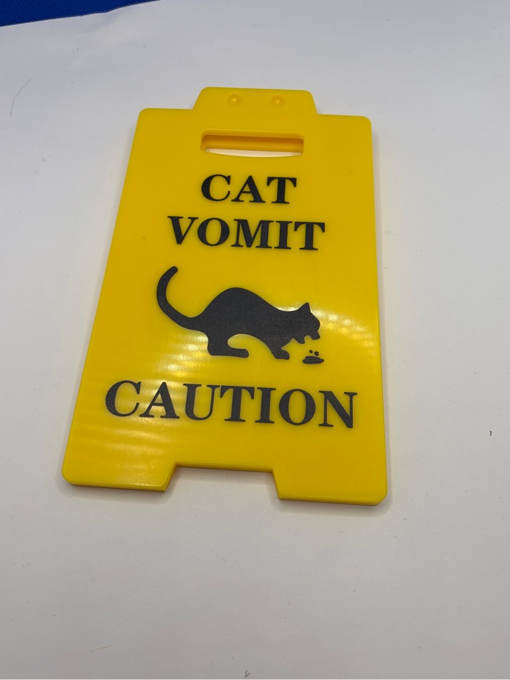 Cat Vomit Caution Sign - Yellow - Picture 4 of 4